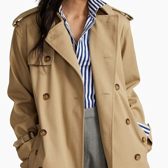 Lauren Ralph Lauren Twill Double-Breasted Belted Trench Coat